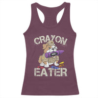 Crayon Eater Bulldog Racerback Tank Top Funny Military Gift with Combat Pup and MRE Crayon - Wonder Print Shop
