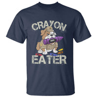 Crayon Eater Bulldog T Shirt Funny Military Gift with Combat Pup and MRE Crayon - Wonder Print Shop