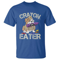 Crayon Eater Bulldog T Shirt Funny Military Gift with Combat Pup and MRE Crayon - Wonder Print Shop