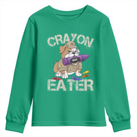 Crayon Eater Bulldog Youth Sweatshirt Funny Military Gift with Combat Pup and MRE Crayon - Wonder Print Shop