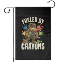 Fueled by Crayons Bulldog Soldier Garden Flag Funny Combat Veteran Crayon Launcher - Wonder Print Shop