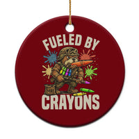 Fueled by Crayons Bulldog Soldier Ceramic Ornament Funny Combat Veteran Crayon Launcher - Wonder Print Shop