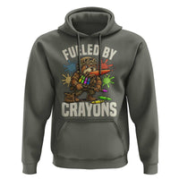 Fueled by Crayons Bulldog Soldier Hoodie Funny Combat Veteran Crayon Launcher - Wonder Print Shop