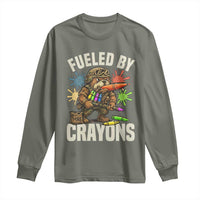 Fueled by Crayons Bulldog Soldier Long Sleeve Shirt Funny Combat Veteran Crayon Launcher - Wonder Print Shop