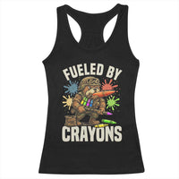 Fueled by Crayons Bulldog Soldier Racerback Tank Top Funny Combat Veteran Crayon Launcher - Wonder Print Shop