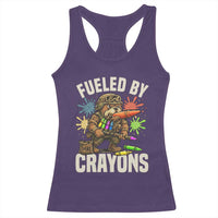 Fueled by Crayons Bulldog Soldier Racerback Tank Top Funny Combat Veteran Crayon Launcher - Wonder Print Shop