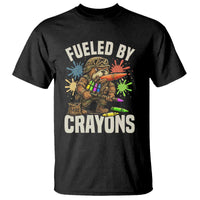 Fueled by Crayons Bulldog Soldier T Shirt Funny Combat Veteran Crayon Launcher - Wonder Print Shop