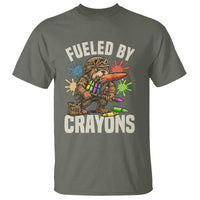 Fueled by Crayons Bulldog Soldier T Shirt Funny Combat Veteran Crayon Launcher - Wonder Print Shop