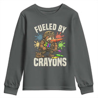 Fueled by Crayons Bulldog Soldier Youth Sweatshirt Funny Combat Veteran Crayon Launcher - Wonder Print Shop