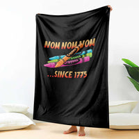 Nom Nom Nom Crayons Throw Blanket Since 1775 Funny Military Joke Veterans - Wonder Print Shop