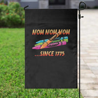 Nom Nom Nom Crayons Garden Flag Since 1775 Funny Military Joke Veterans - Wonder Print Shop