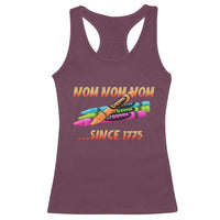 Nom Nom Nom Crayons Racerback Tank Top Since 1775 Funny Military Joke Veterans - Wonder Print Shop