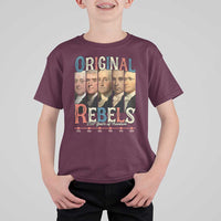 Original Rebels 250 Years of Freedom T Shirt For Kid Founding Fathers Patriotic 1776 to 2026 Semiquincentennial - Wonder Print Shop