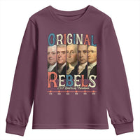 Original Rebels 250 Years of Freedom Youth Sweatshirt Founding Fathers Patriotic 1776 to 2026 Semiquincentennial - Wonder Print Shop