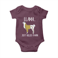 Funny Llama Just Killed a Man Baby Onesie Animal Pun Internet Meme - Wonder Print Shop