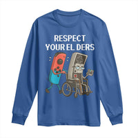 Respect Your Elders Retro Gaming Meme Long Sleeve Shirt Funny Gamer Controller 80s - Wonder Print Shop