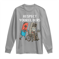 Respect Your Elders Retro Gaming Meme Long Sleeve Shirt Funny Gamer Controller 80s - Wonder Print Shop
