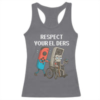 Respect Your Elders Retro Gaming Meme Racerback Tank Top Funny Gamer Controller 80s - Wonder Print Shop