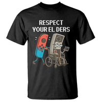 Respect Your Elders Retro Gaming Meme T Shirt Funny Gamer Controller 80s - Wonder Print Shop