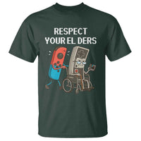 Respect Your Elders Retro Gaming Meme T Shirt Funny Gamer Controller 80s - Wonder Print Shop