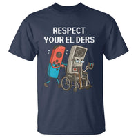 Respect Your Elders Retro Gaming Meme T Shirt Funny Gamer Controller 80s - Wonder Print Shop