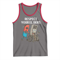 Respect Your Elders Retro Gaming Meme Tank Top Funny Gamer Controller 80s - Wonder Print Shop