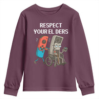 Respect Your Elders Retro Gaming Meme Youth Sweatshirt Funny Gamer Controller 80s - Wonder Print Shop