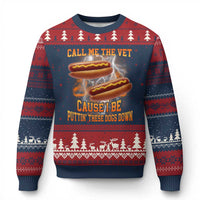 Call Me the Vet Offensive Hot Dog Meme Ugly Christmas Sweater I Be Putting These Dogs Down Funny Glizzy Globber - Wonder Print Shop