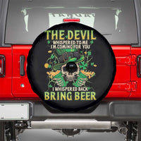 Irish Skull Spare Tire Cover I Whispered Back Bring Beer Devil St Patrick's Day Drinking Skeleton