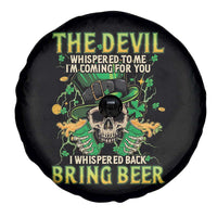 Irish Skull Spare Tire Cover I Whispered Back Bring Beer Devil St Patrick's Day Drinking Skeleton