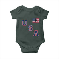 USA Flag Hockey Baby Onesie Patriotic Ice Hockey Team Fan Vintage Throwback