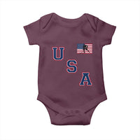 USA Flag Hockey Baby Onesie Patriotic Ice Hockey Team Fan Vintage Throwback