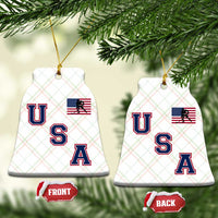 USA Flag Hockey Ceramic Ornament Patriotic Ice Hockey Team Fan Vintage Throwback - Wonder Print Shop