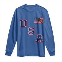 USA Flag Hockey Long Sleeve Shirt Patriotic Ice Hockey Team Fan Vintage Throwback