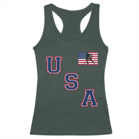 USA Flag Hockey Racerback Tank Top Patriotic Ice Hockey Team Fan Vintage Throwback