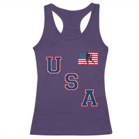 USA Flag Hockey Racerback Tank Top Patriotic Ice Hockey Team Fan Vintage Throwback