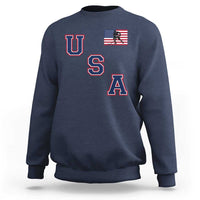 USA Flag Hockey Sweatshirt Patriotic Ice Hockey Team Fan Vintage Throwback
