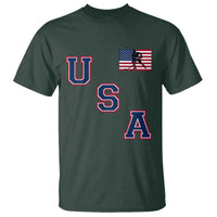 USA Flag Hockey T Shirt Patriotic Ice Hockey Team Fan Vintage Throwback