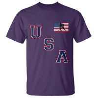 USA Flag Hockey T Shirt Patriotic Ice Hockey Team Fan Vintage Throwback