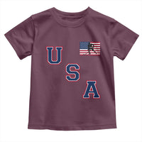USA Flag Hockey Toddler T Shirt Patriotic Ice Hockey Team Fan Vintage Throwback