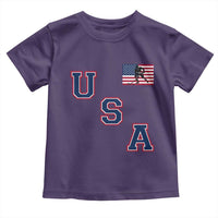 USA Flag Hockey Toddler T Shirt Patriotic Ice Hockey Team Fan Vintage Throwback