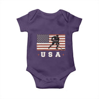 USA Flag Hockey Baby Onesie Patriotic Ice Hockey Player Retro Vintage