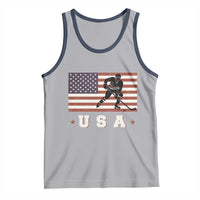 USA Flag Hockey Tank Top Patriotic Ice Hockey Player Retro Vintage