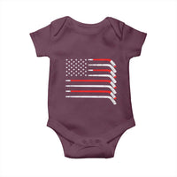 USA Flag Hockey Baby Onesie Patriotic Hockey Stick American Flags