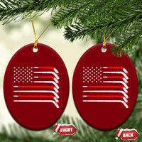 USA Flag Hockey Ceramic Ornament Patriotic Hockey Stick American Flags - Wonder Print Shop
