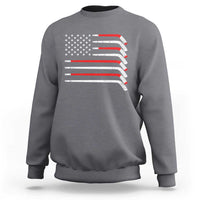 USA Flag Hockey Sweatshirt Patriotic Hockey Stick American Flags