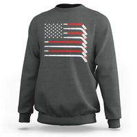 USA Flag Hockey Sweatshirt Patriotic Hockey Stick American Flags