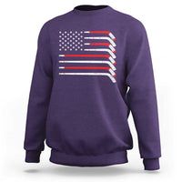 USA Flag Hockey Sweatshirt Patriotic Hockey Stick American Flags