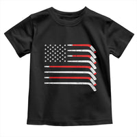 USA Flag Hockey Toddler T Shirt Patriotic Hockey Stick American Flags