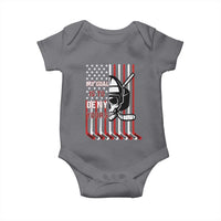 USA Flag Hockey Baby Onesie Skull Player My Goal Is To Deny Yours